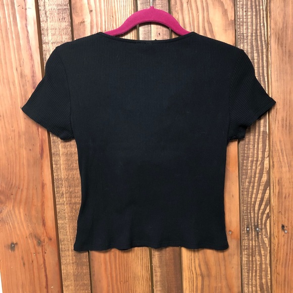 H&M size small black lace up short sleeve - Picture 5 of 5